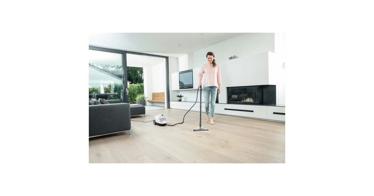 Kärcher Dampfreiniger SC 4 EasyFix Iron(weiß/schwarz, 2.000 Watt, inkl. Dampfdruck-Bügeleisen)