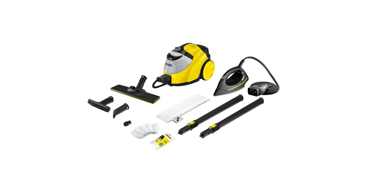 Kärcher Dampfreiniger SC 5 EasyFix Iron(gelb/schwarz, 2.200 Watt, inkl. Dampfdruck-Bügeleisen)