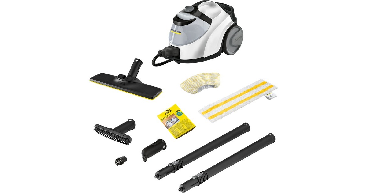 Kärcher Dampfreiniger SC 5 EasyFix Iron Plug(weiß/schwarz, 2.200 Watt, Dampfdruck-Bügeleisen-Anschluss)