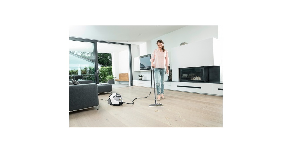 Kärcher Dampfreiniger SC 5 EasyFix Iron Plug(weiß/schwarz, 2.200 Watt, Dampfdruck-Bügeleisen-Anschluss)