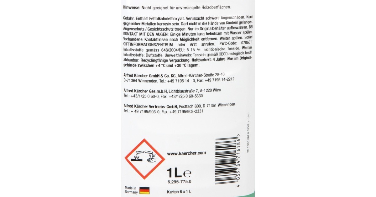 Kärcher Grundreiniger für Hartböden, Reinigungsmittel(1 Liter)