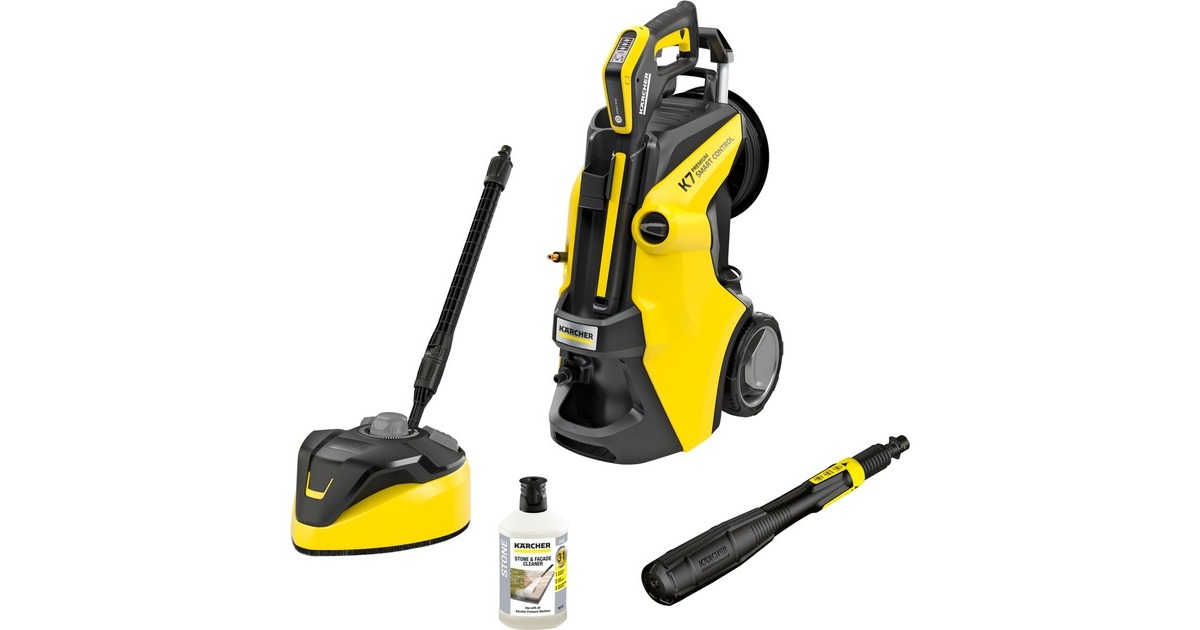 Kärcher Hochdruckreiniger K 7 Premium Smart Control Home(gelb/schwarz, Bluetooth, mit Schlauchtrommel u. Flächenreiniger)