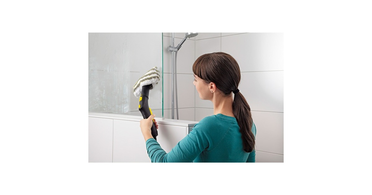 Kärcher Mikrofaser Tuchset Bad, für Hand- und Bodendüse EasyFix, Wischbezug(weiß/gelb, 4 Stück)