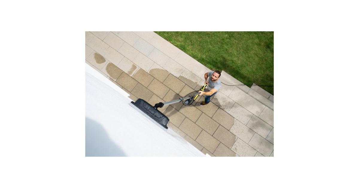 Kärcher Reinigungsset für Fassaden und Glasflächen, Waschbürste(schwarz, mit Teleskop-Sprühlanze TLA 4)