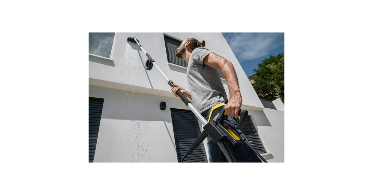 Kärcher Reinigungsset für Fassaden und Glasflächen, Waschbürste(schwarz, mit Teleskop-Sprühlanze TLA 4)