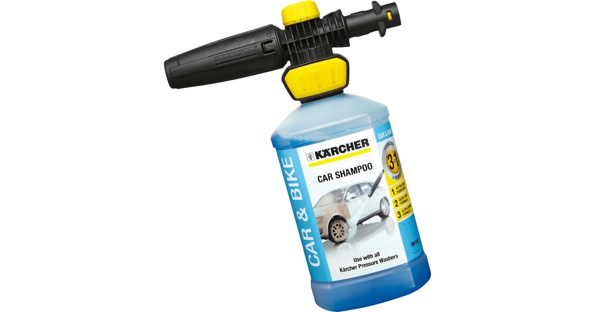 Kärcher Schaumdüse Connect 'n' Clean FJ 10 26431440(schwarz/gelb, inkl. 1 Liter Autoshampoo)