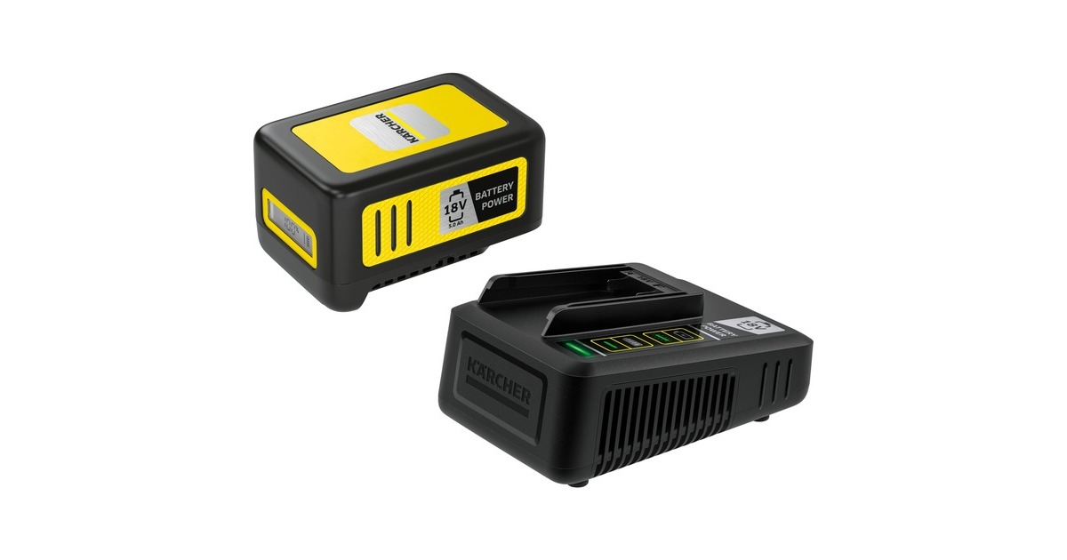 Kärcher Starter Kit Battery Power 18/50, Set(schwarz/gelb, Akku Battery Power 18/50 mit Schnellladegerät 18 V)