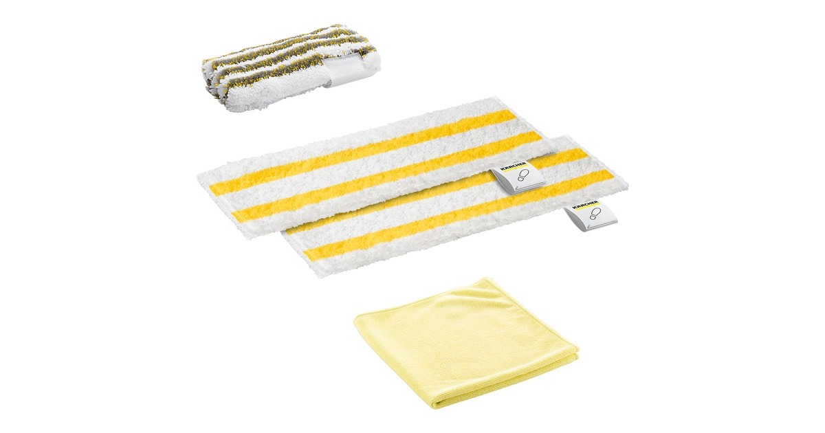 Kärcher Starter Tuchset 2.863-346.0, Wischbezug(weiß/gelb, für Dampfreiniger EasyFix)