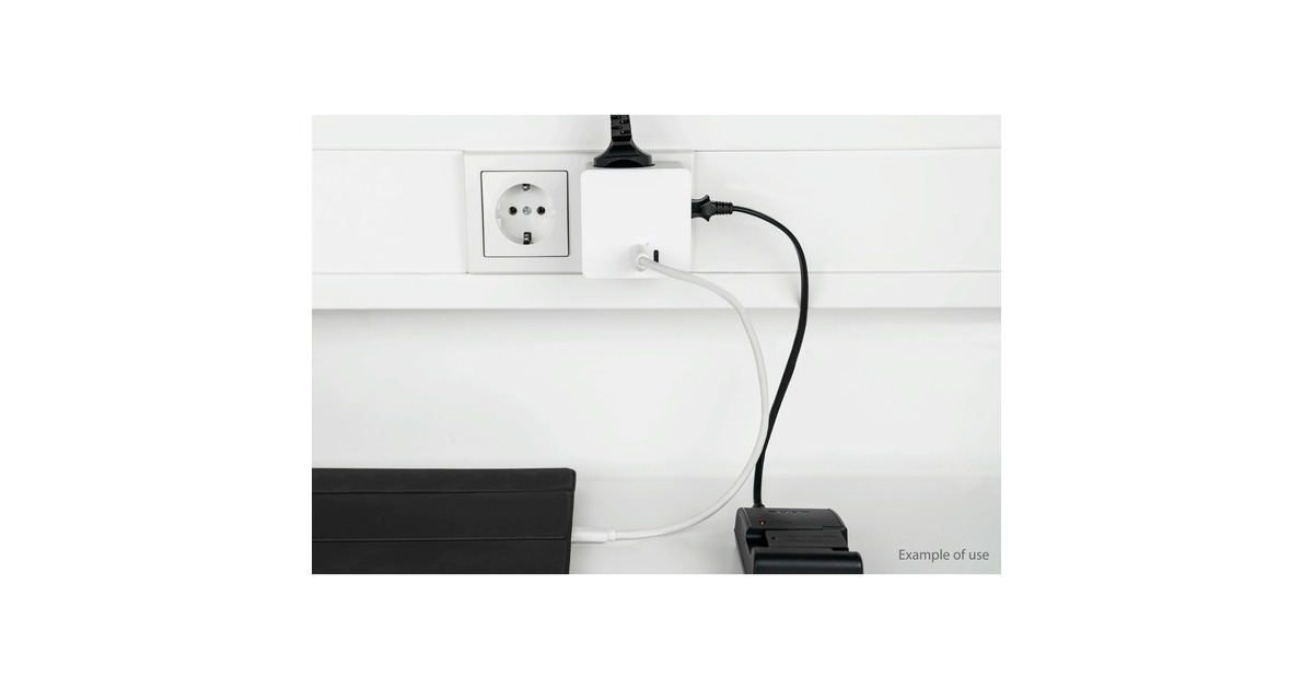 Kabelmeister Steckdosenwürfel 3-fach, 2x USB, Steckdosenleiste(weiß, 1x USB-C PD 3.0 20W, 1x USB-A 18W)