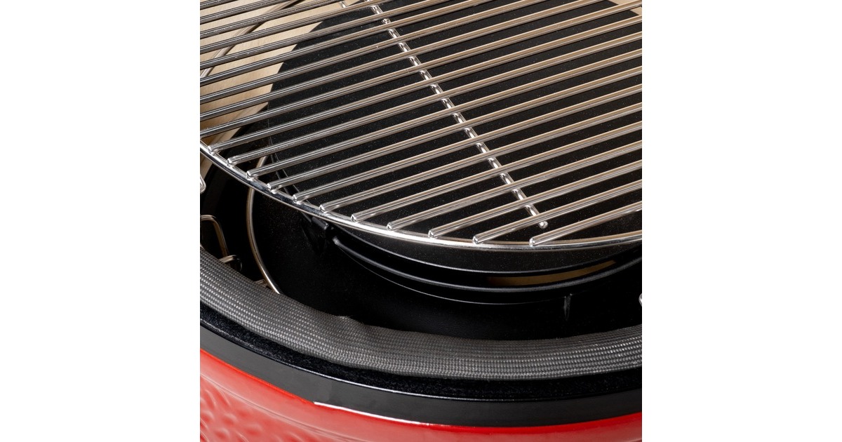 Kamado Joe Big Joe III, freistehend, Holzkohlegrill(rot/schwarz, Ø 61cm)
