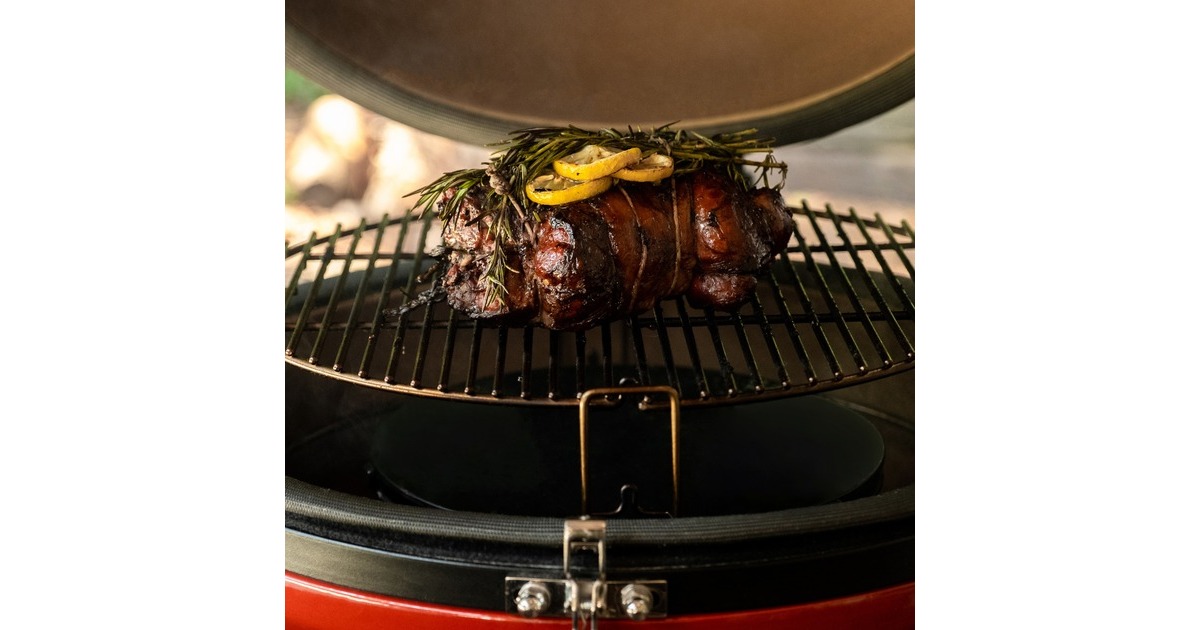 Kamado Joe Big Joe III, freistehend, Holzkohlegrill(rot/schwarz, Ø 61cm)