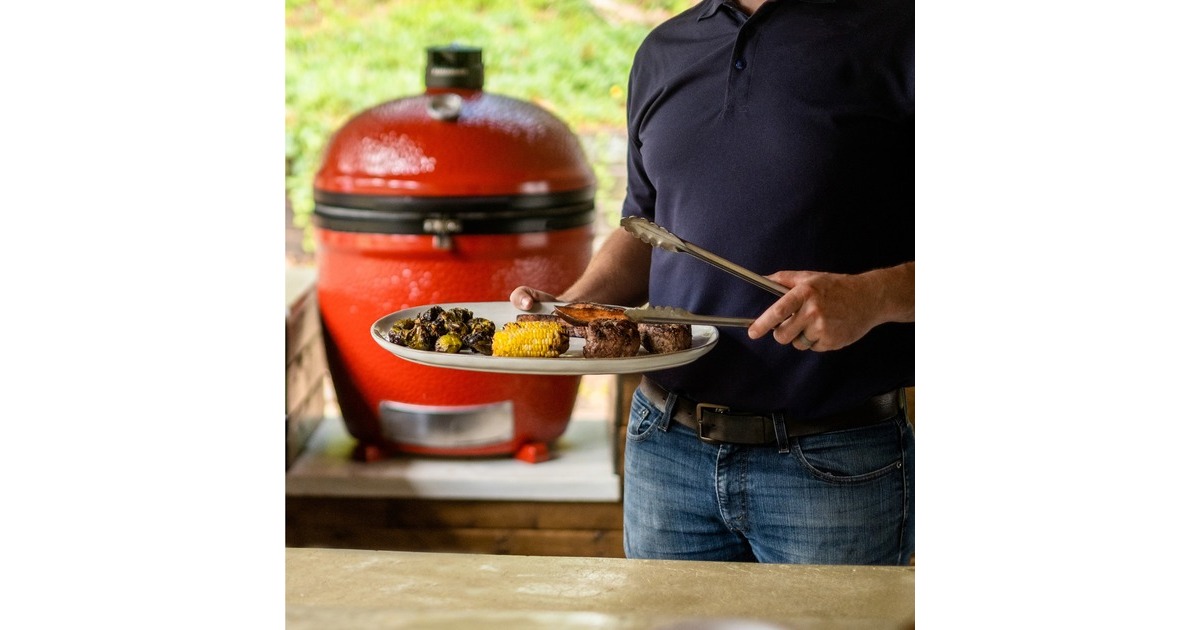 Kamado Joe Big Joe III, freistehend, Holzkohlegrill(rot/schwarz, Ø 61cm)