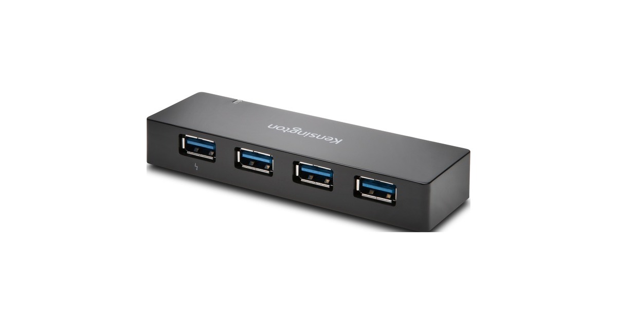 Kensington UH4000C USB 3.0 4-Port Hub mit Ladefunktion, USB-Hub(4x USB 3.0 Typ-A)