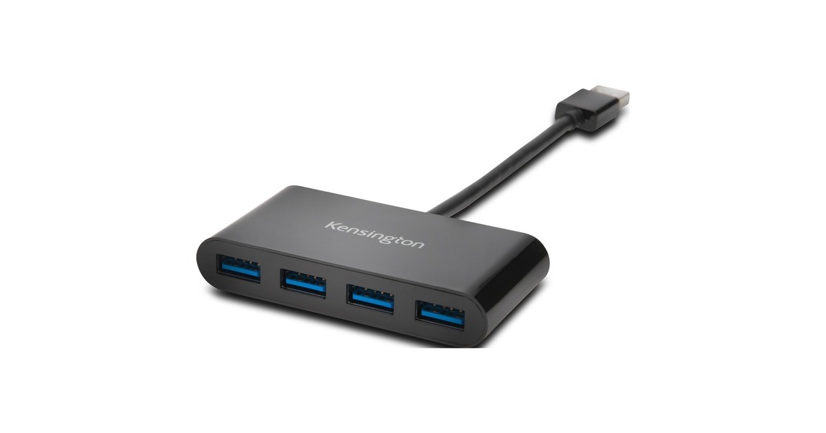 Kensington USB 3.0 4-Port Hub, USB-Hub(schwarz, 4x USB 3.0 Typ-A)