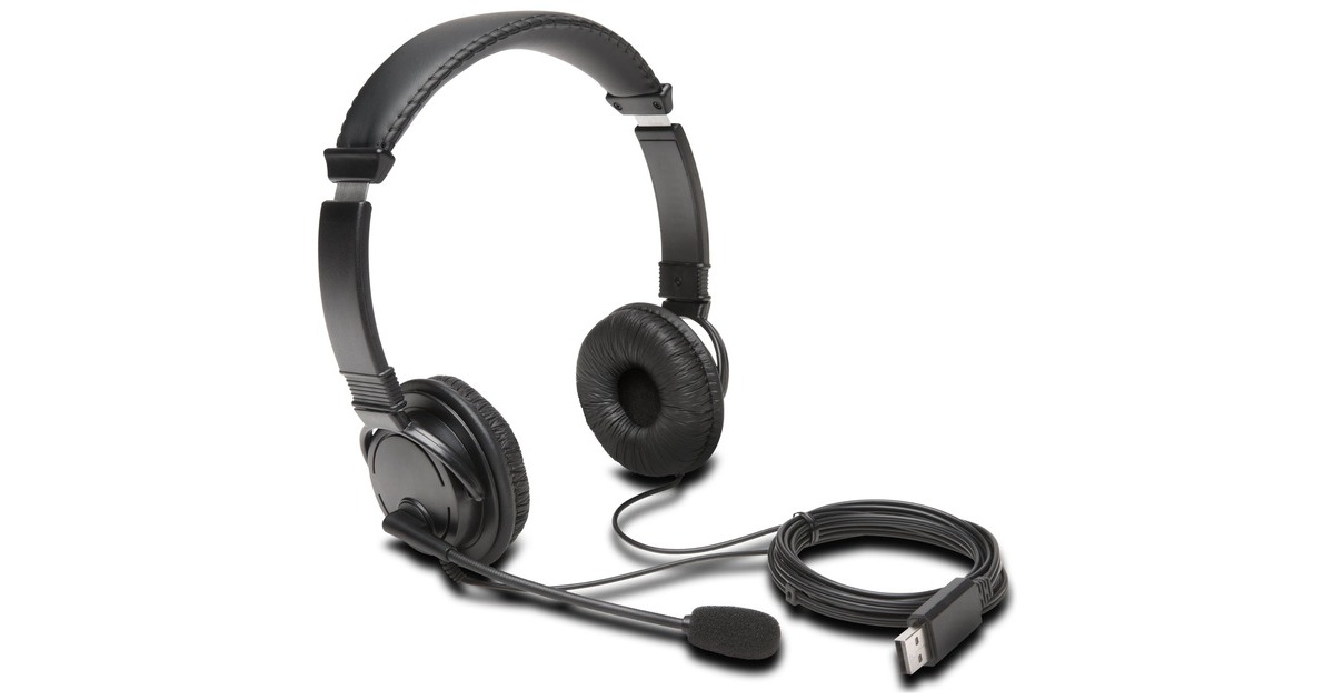 Kensington USB HiFi-Kopfhörer mit Mikrofon, Headset(schwarz)