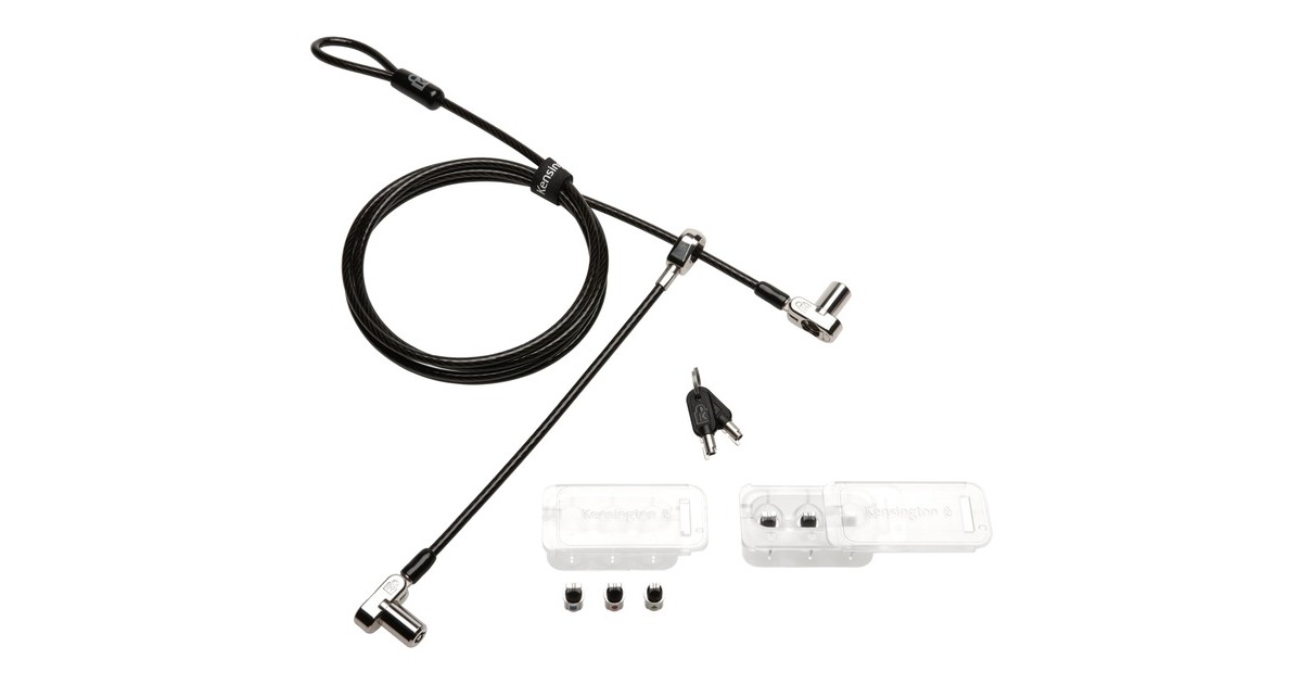 Kensington Universelles 3-in-1 Kabelschloss mit zwei Schließköpfen(schwarz)