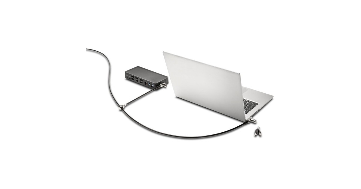 Kensington Universelles 3-in-1 Kabelschloss mit zwei Schließköpfen(schwarz)