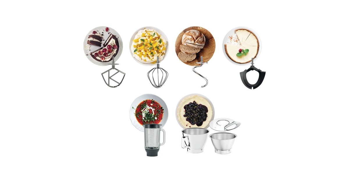 Kenwood Titanium Chef Baker Küchenmaschine KVC85.124SI(silber, 1.200 Watt)