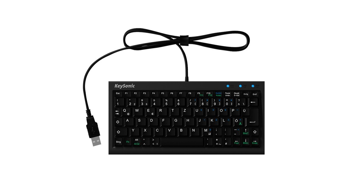 KeySonic ACK-3401, Tastatur(schwarz, DE-Layout, X-Typ-Membrane)