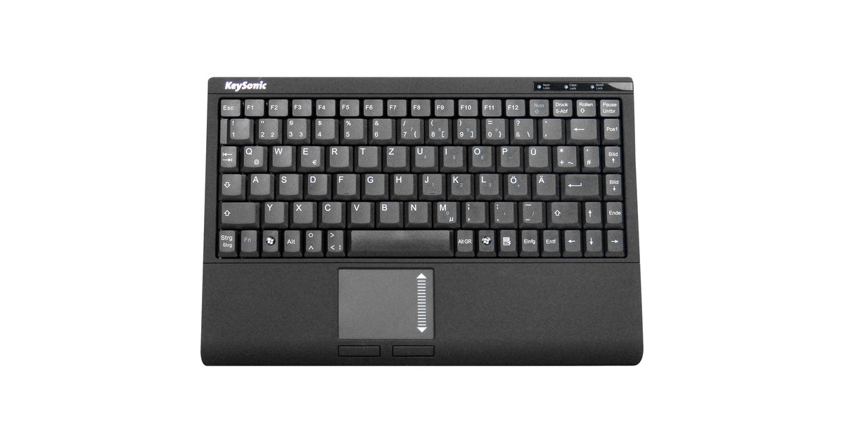 KeySonic ACK-540 U+, Tastatur(schwarz, DE-Layout, mit Smart-Touchpad)