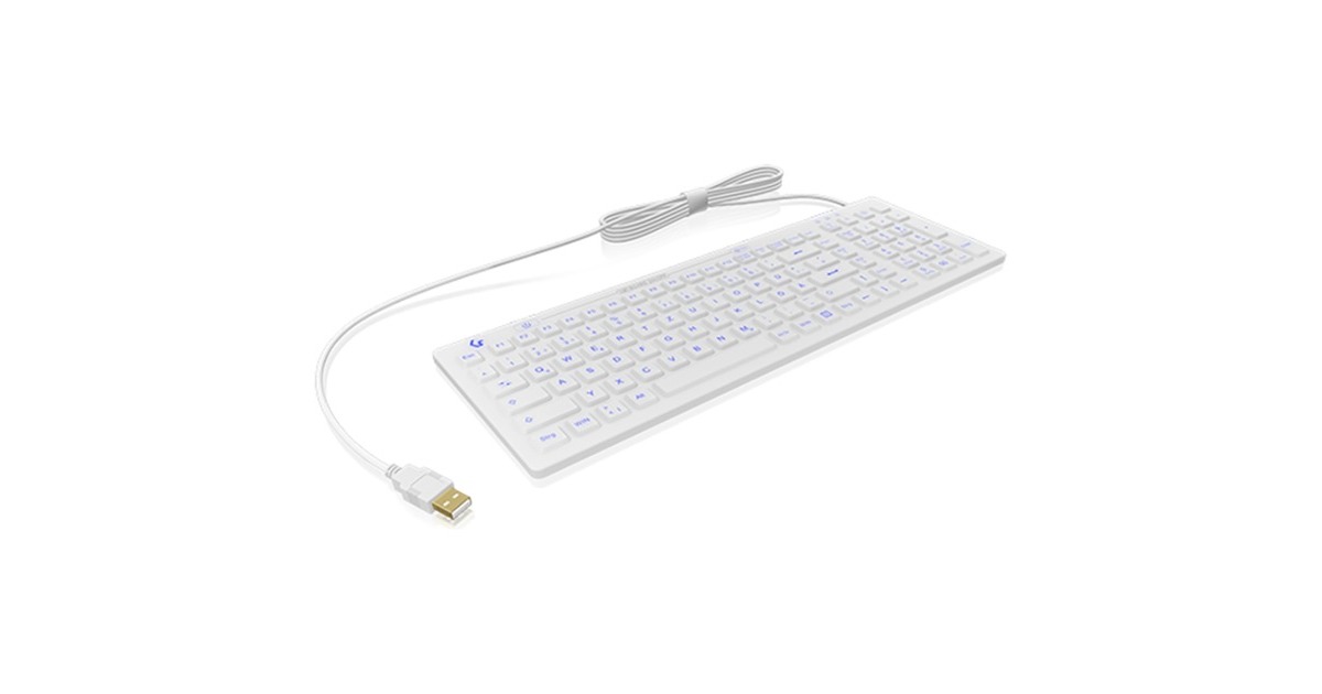 KeySonic Kompakt Hygiene-Industrietastatur KSK-6031INEL-WH(weiß, DE-Layout)