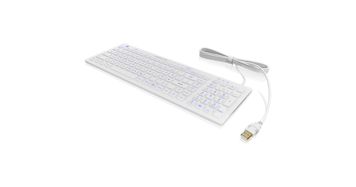 KeySonic Kompakt Hygiene-Industrietastatur KSK-6031INEL-WH(weiß, DE-Layout)