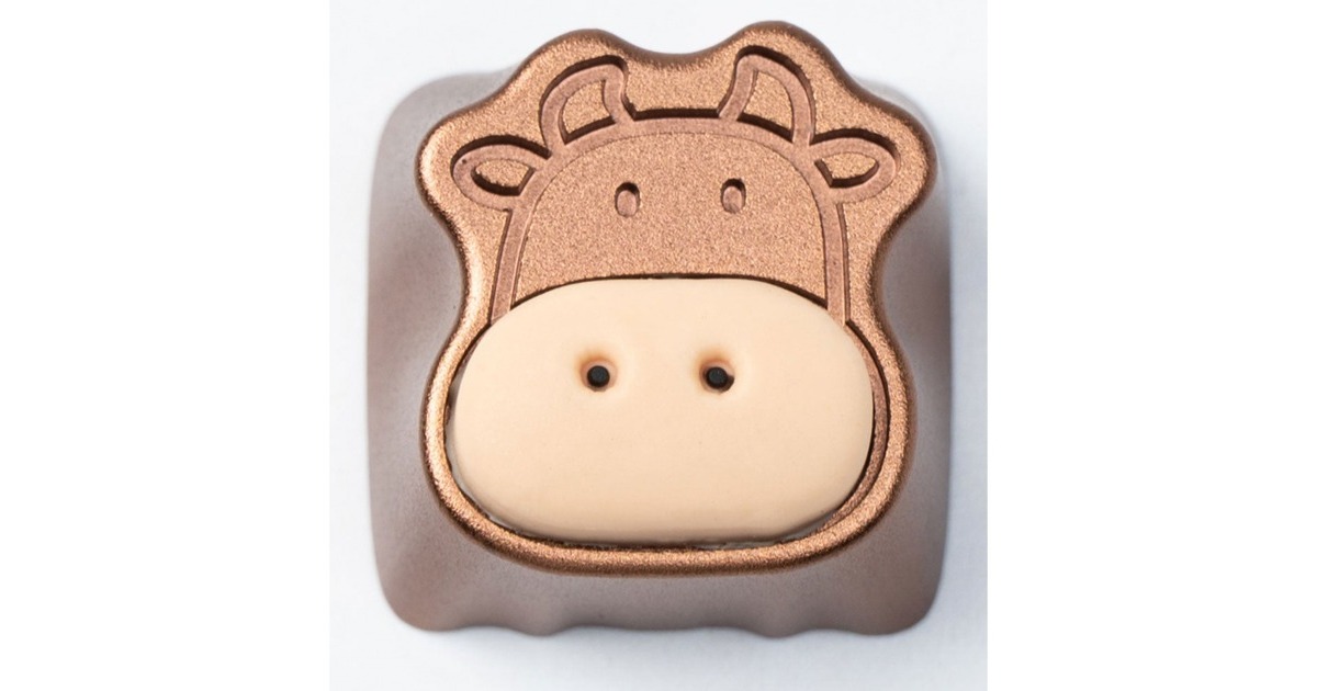 Keychron Cute Cows Aluminum Alloy Artisan Keycap, Tastenkappe(braun)
