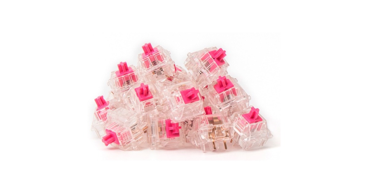 Keychron Gateron Aliaz Silent Tactile (100 Gf) Switch-Set, Tastenschalter(pink/transparent, 110 Stück)