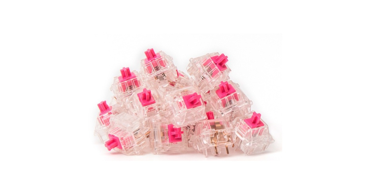 Keychron Gateron Aliaz Silent Tactile (60 Gf) Switch-Set, Tastenschalter(pink/transparent, 110 Stück)