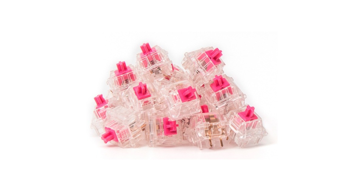 Keychron Gateron Aliaz Silent Tactile (70 Gf) Switch-Set, Tastenschalter(pink/transparent, 110 Stück)