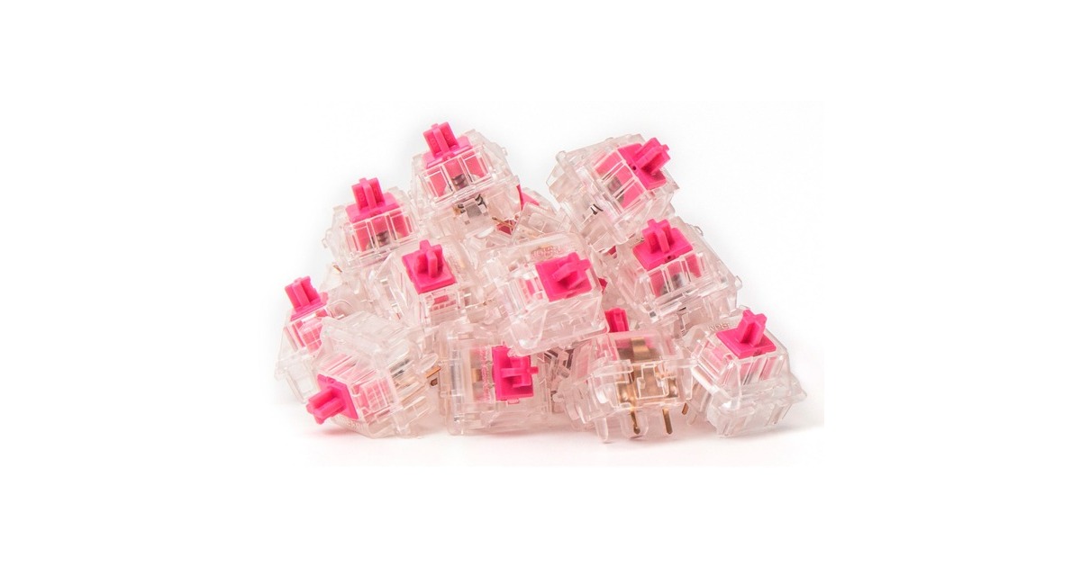 Keychron Gateron Aliaz Silent Tactile (80 Gf) Switch-Set, Tastenschalter(pink/transparent, 110 Stück)