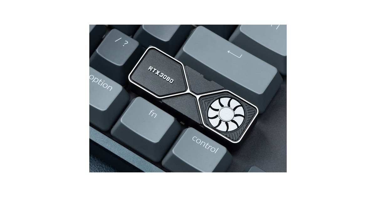 Keychron Graphics Card RTX3080 Aluminum Alloy Artisan Keycap, Tastenkappe(schwarz/silber)