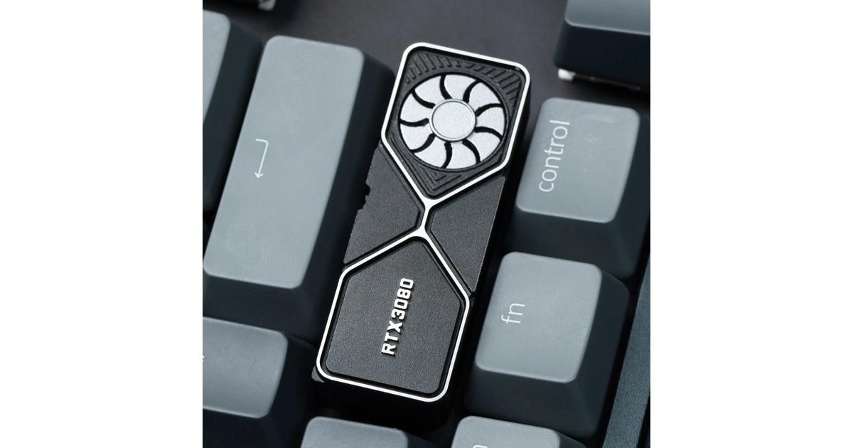 Keychron Graphics Card RTX3080 Aluminum Alloy Artisan Keycap, Tastenkappe(schwarz/silber)