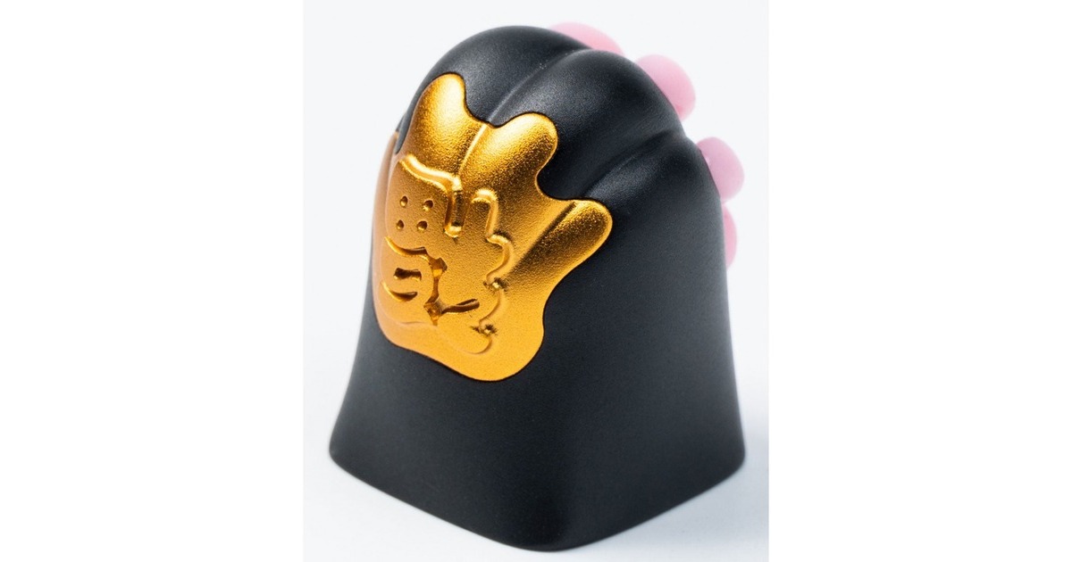 Keychron Kitty Paw Aluminum Alloy Artisan Keycap, Tastenkappe(schwarz/rosa)