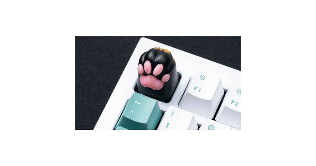 Keychron Kitty Paw Aluminum Alloy Artisan Keycap, Tastenkappe(schwarz/rosa)