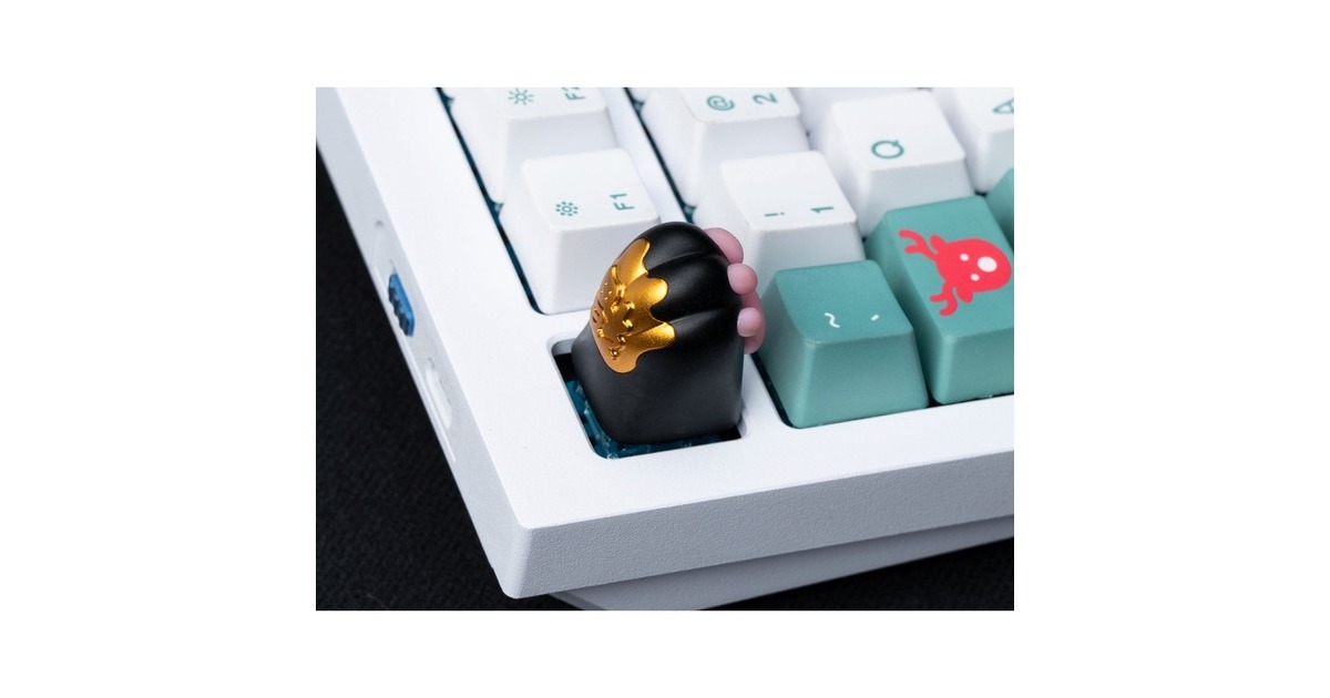 Keychron Kitty Paw Aluminum Alloy Artisan Keycap, Tastenkappe(schwarz/rosa)