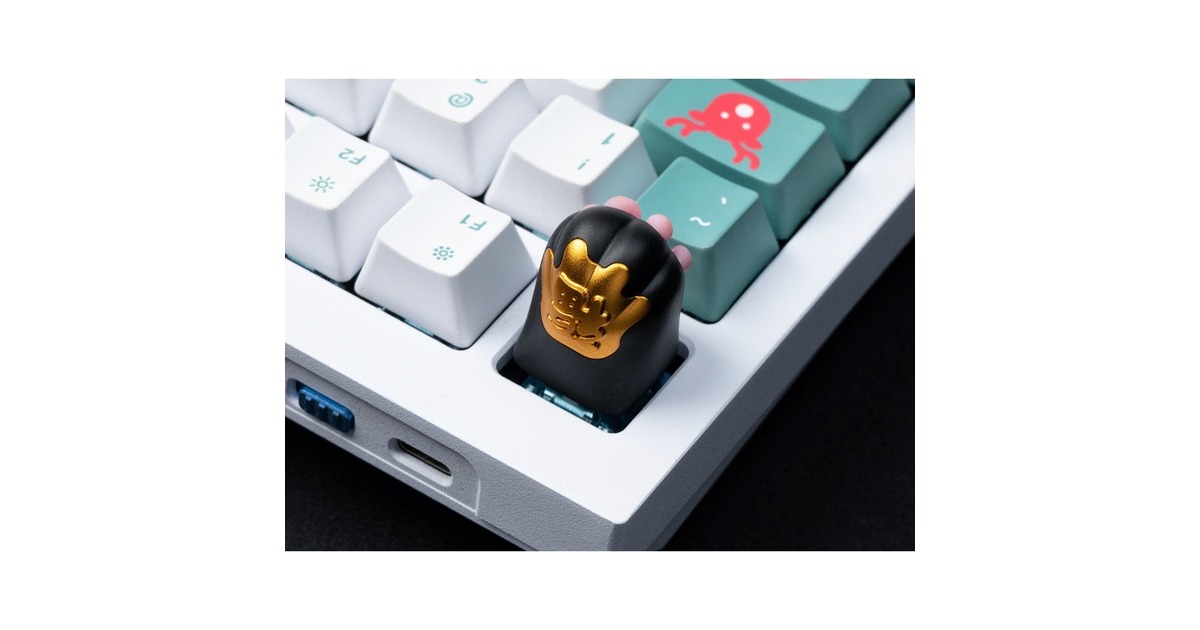 Keychron Kitty Paw Aluminum Alloy Artisan Keycap, Tastenkappe(schwarz/rosa)