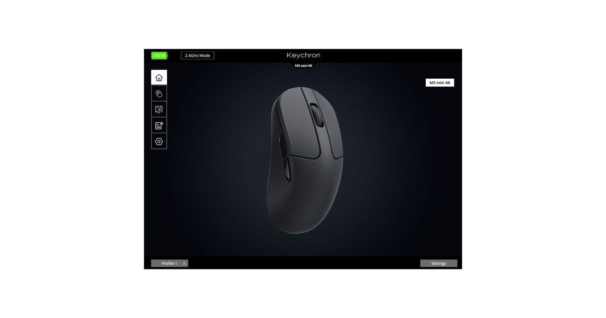 Keychron M3 Mini Wireless 4K-Version, Gaming-Maus(schwarz)