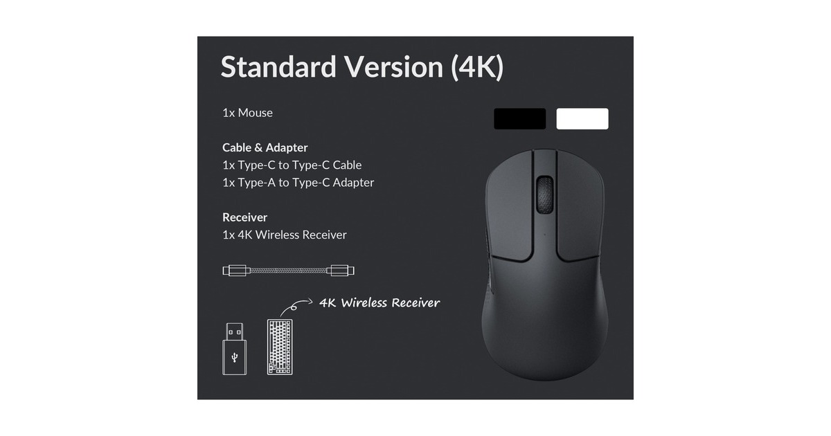 Keychron M3 Mini Wireless 4K-Version, Gaming-Maus(schwarz)
