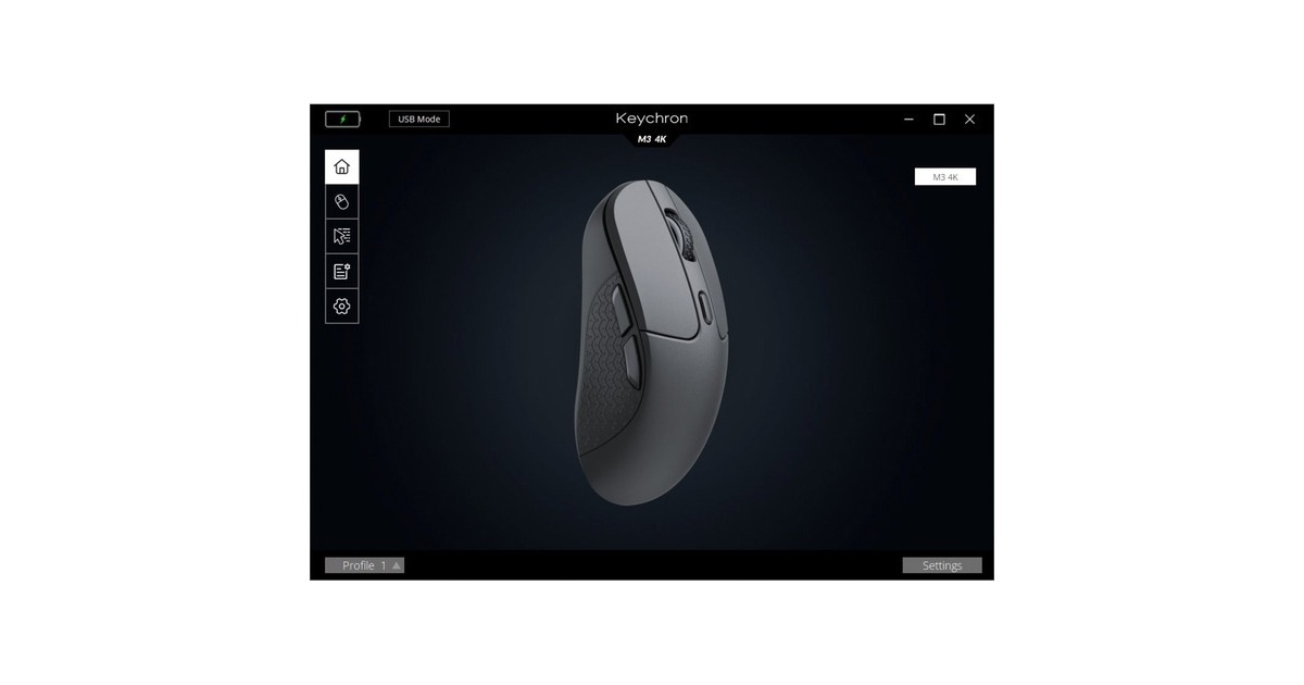 Keychron M3 Wireless 4K-Version, Gaming-Maus(schwarz)