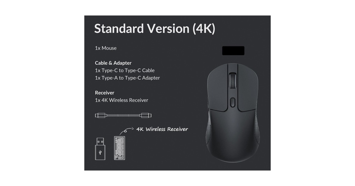 Keychron M3 Wireless 4K-Version, Gaming-Maus(schwarz)