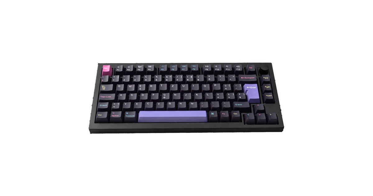 Keychron OEM Dye-Sub PBT Full Keycap-Set - Developer, Tastenkappe(schwarz/lila, 137 Stück, DE-Layout (ISO))