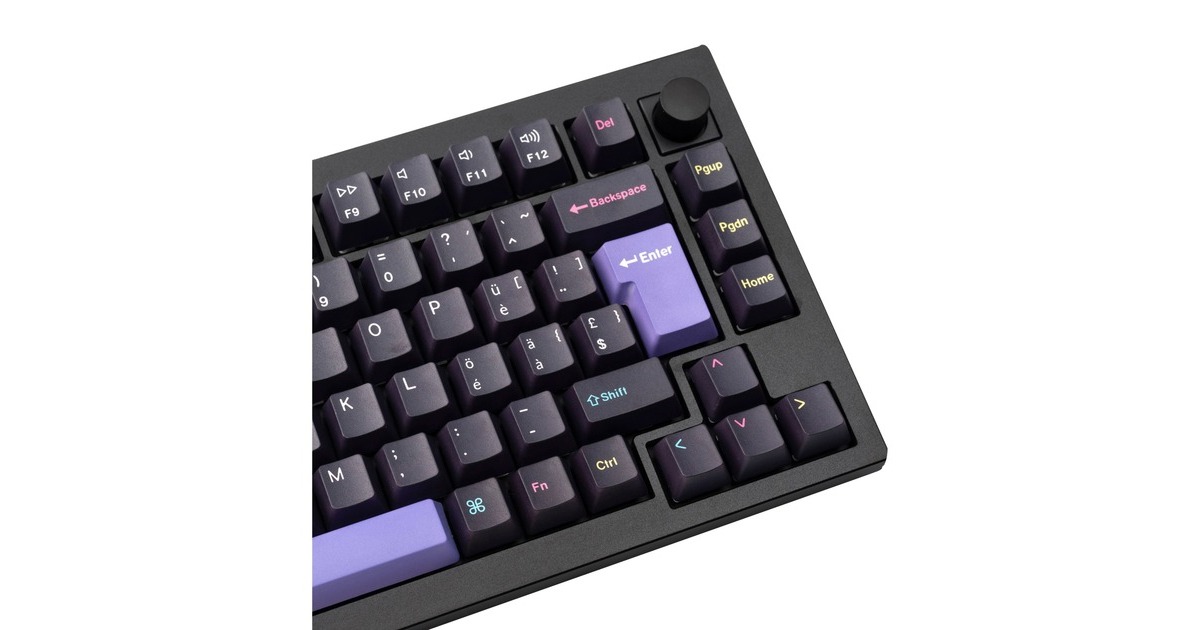 Keychron OEM Dye-Sub PBT Full Keycap-Set - Developer, Tastenkappe(schwarz/lila, 137 Stück, DE-Layout (ISO))