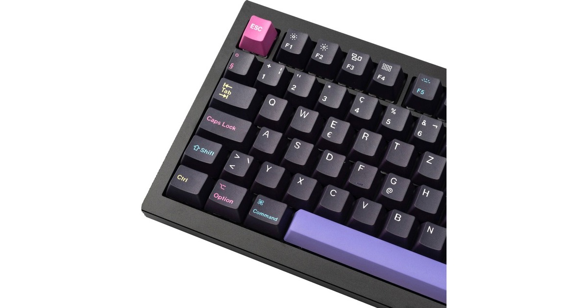 Keychron OEM Dye-Sub PBT Full Keycap-Set - Developer, Tastenkappe(schwarz/lila, 137 Stück, DE-Layout (ISO))