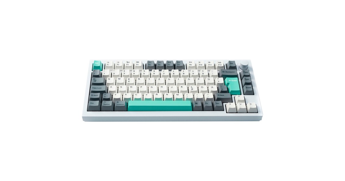 Keychron OEM Dye-Sub PBT Full Keycap-Set - Gray White Mint, Tastenkappe(weiß/mint, 137 Stück, DE-Layout (ISO))