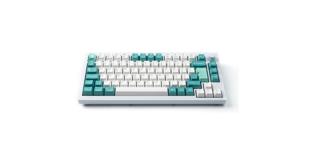 Keychron OEM Dye-Sub PBT Full Keycap-Set - White Mint, Tastenkappe(weiß/mint, 137 Stück, DE-Layout (ISO))