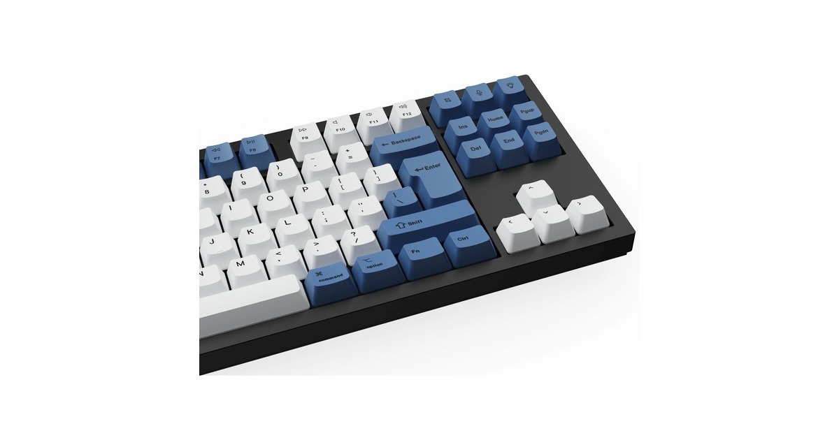 Keychron OEM Dye-Sub PBT Keycap-Set - Blue, Tastenkappe(weiß/blau, DE-Layout (ISO))