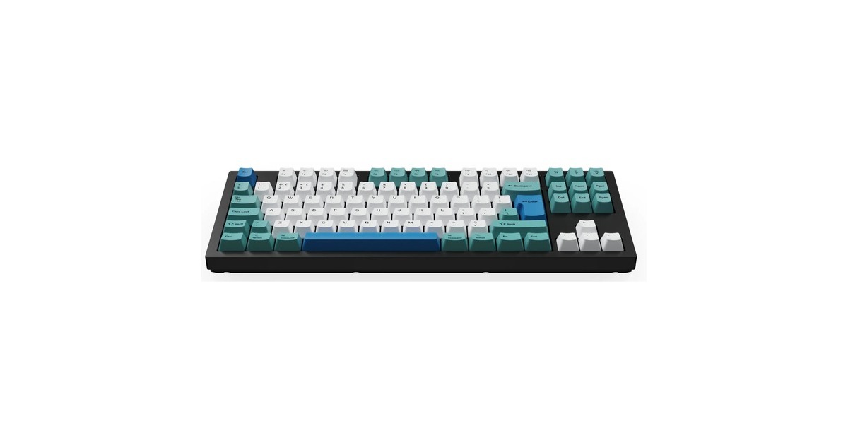 Keychron OEM Dye-Sub PBT Keycap-Set - Iceberg, Tastenkappe(weiß/türkis, DE-Layout (ISO))
