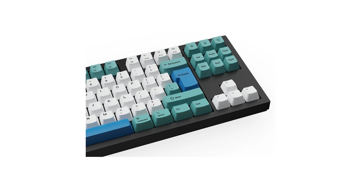Keychron OEM Dye-Sub PBT Keycap-Set - Iceberg, Tastenkappe(weiß/türkis, DE-Layout (ISO))
