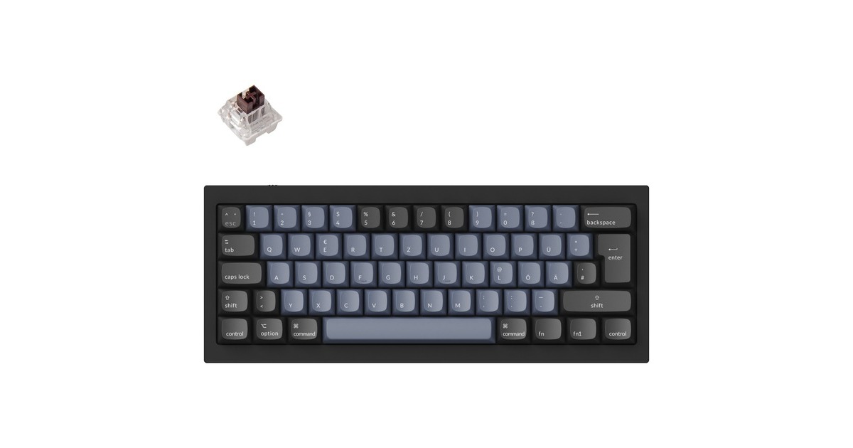 Keychron Q4, Gaming-Tastatur(schwarz/blaugrau, DE-Layout, Gateron G Pro Brown, Hot-Swap, Aluminiumrahmen, RGB)